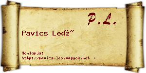 Pavics Leó névjegykártya